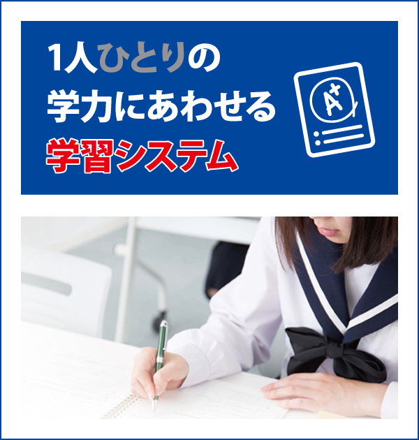 1人ひとりの学力にあわせる学習システム 1人ひとりの学力にあわせる学習システム